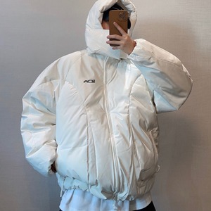 取り外し可能なフード付きヘビーウェイトコットンブルゾン　1034