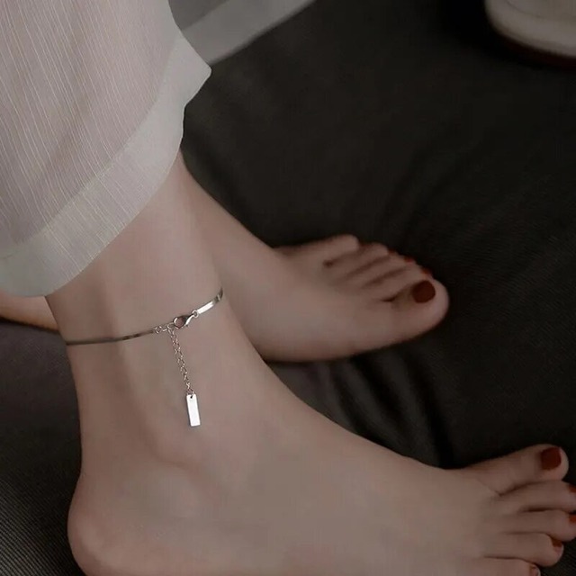 金アレ対応 シルバースボーンチェーンアンクレット(0432)