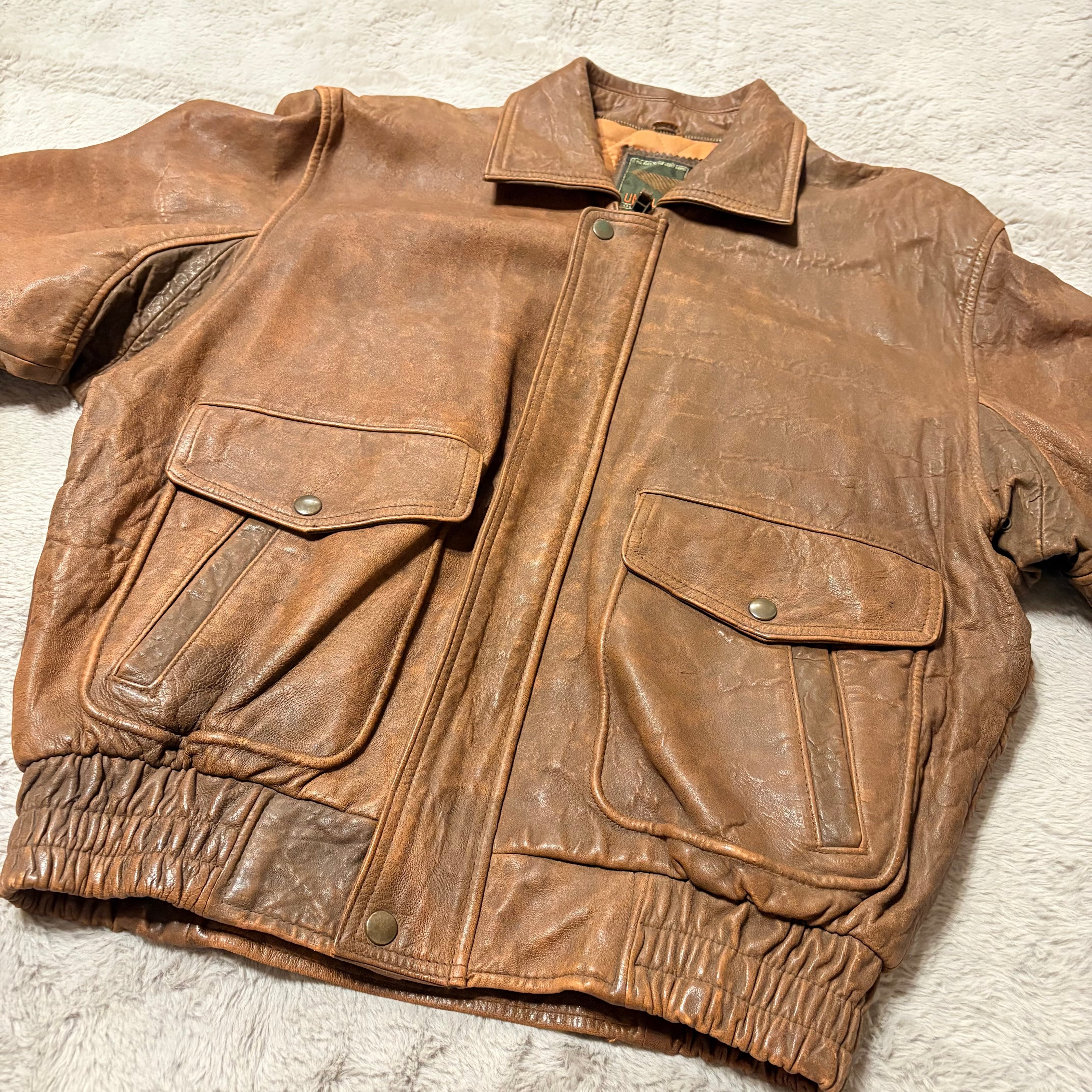 00s OLD UNIQLO レザージャケット 初期 ラム ブラック Mサイズ | 古着