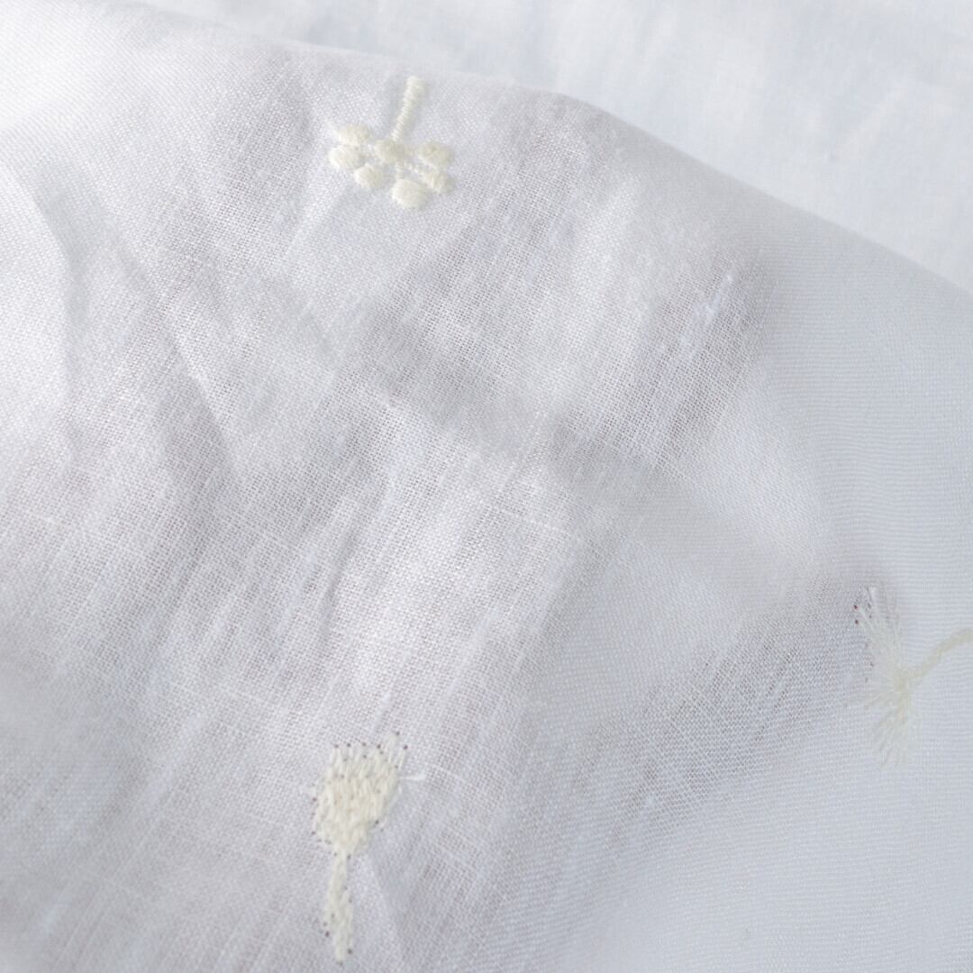 atelier naruse アトリエナルセ リネン ~nohara~ 裾絞りプルオーバー・オフホワイト オリジナル刺繍が素敵なフンワリプルオーバー【送料無料】