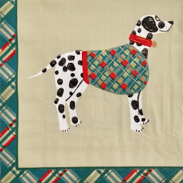 【ULSTER WEAVERS】バラ売り1枚 ランチサイズ ペーパーナプキン HOUND DOG グリーン