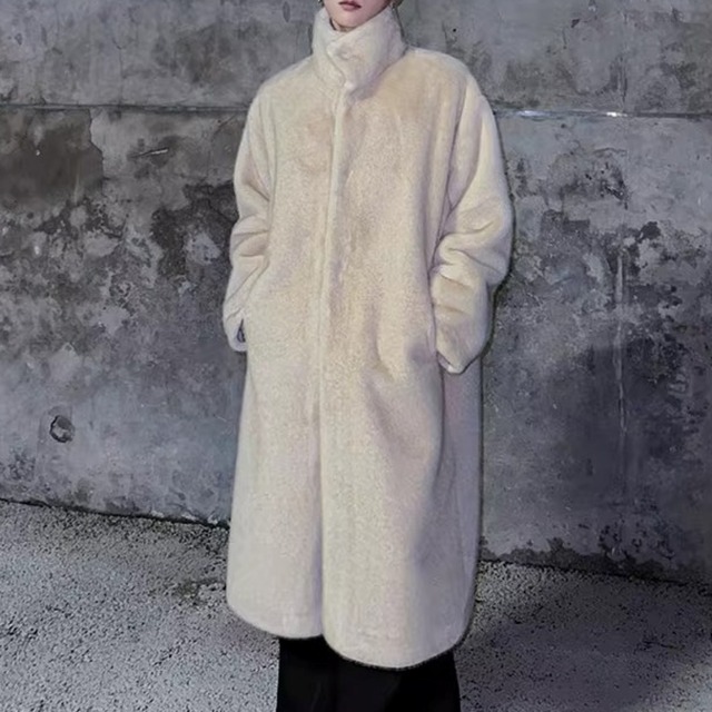 オーバーサイズ ミドル丈ボリュームファーコート 3カラー D12117