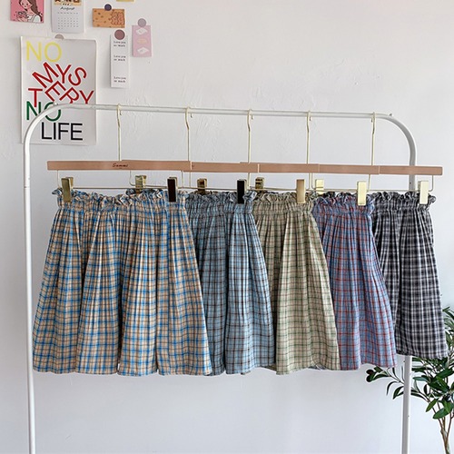 ✞ ♥カワイイ♥Aラインスカート チェック柄プリーツ スウィート ガーリー ✞ゴスロリ SM ミリ 甘ロリ クラロリ 和ロリ エレガント 黒ロリ 姫ロリ 華ロリ BB-BB6365395