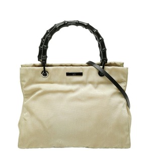 グッチ バンブー ハンドバッグ ショルダーバッグ 2WAY 002 1016 002122 ベージュ キャンバス レディース GUCCI 【中古】