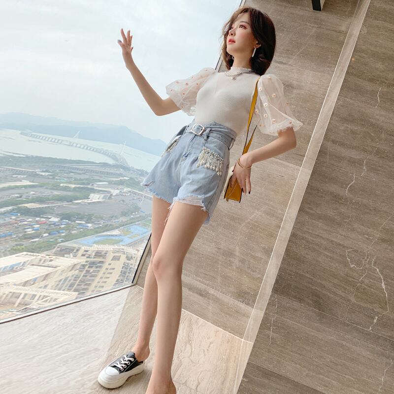 ハイウェストウェストショーツ スプリングサマー 春物 夏物 ブルマー MIUCO19319672199