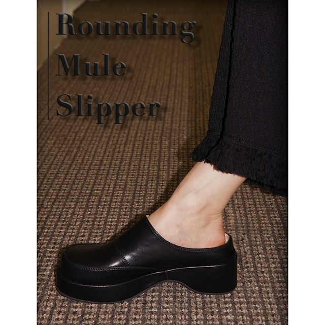 [AAKE] ROUNDING MULE SLIPPER (ivory / black) 正規品 韓国ブランド 韓国通販 韓国代行 韓国ファッション 靴