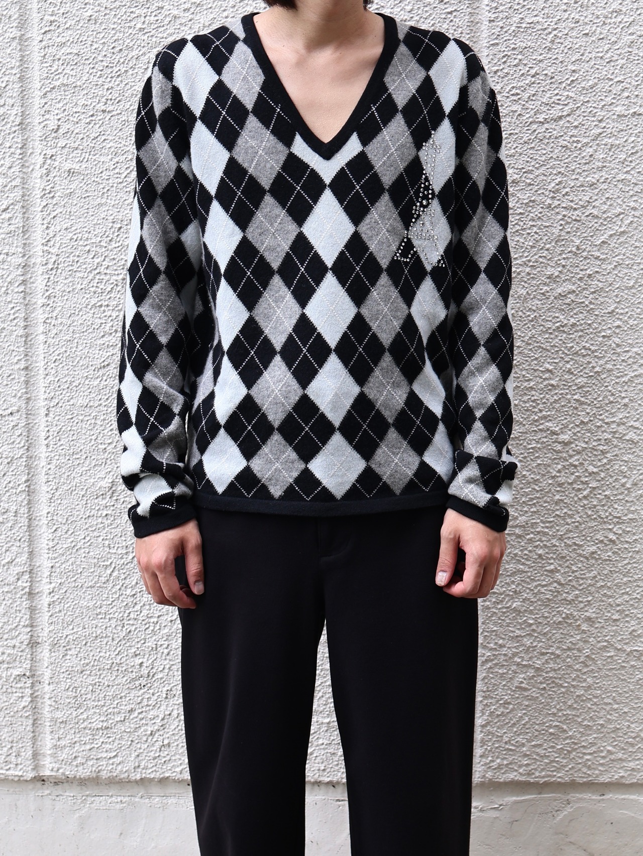 【comme des garcons】argyle cashmere knit