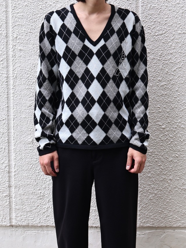 【comme des garcons】argyle cashmere knit