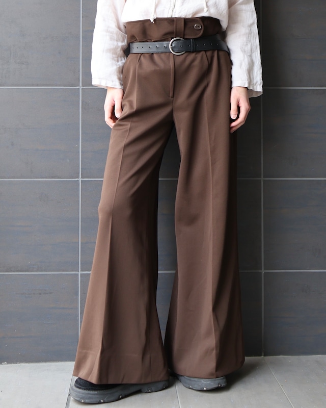 Center-pressed super wide slacks