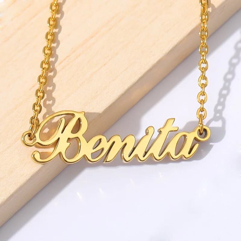 名前オーダー 18kコーティング フォントセレクト ネックレス Shejewel