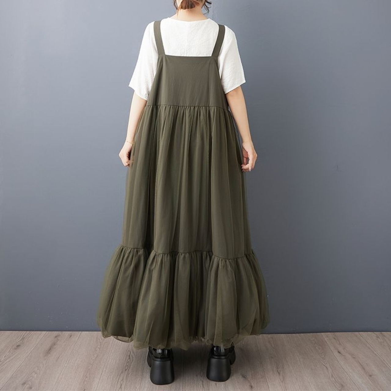 チュール フレア ジャンパースカート 00103