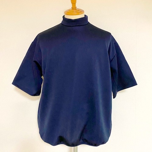 Mock Neck Jersey Cut & Sewn　Navy