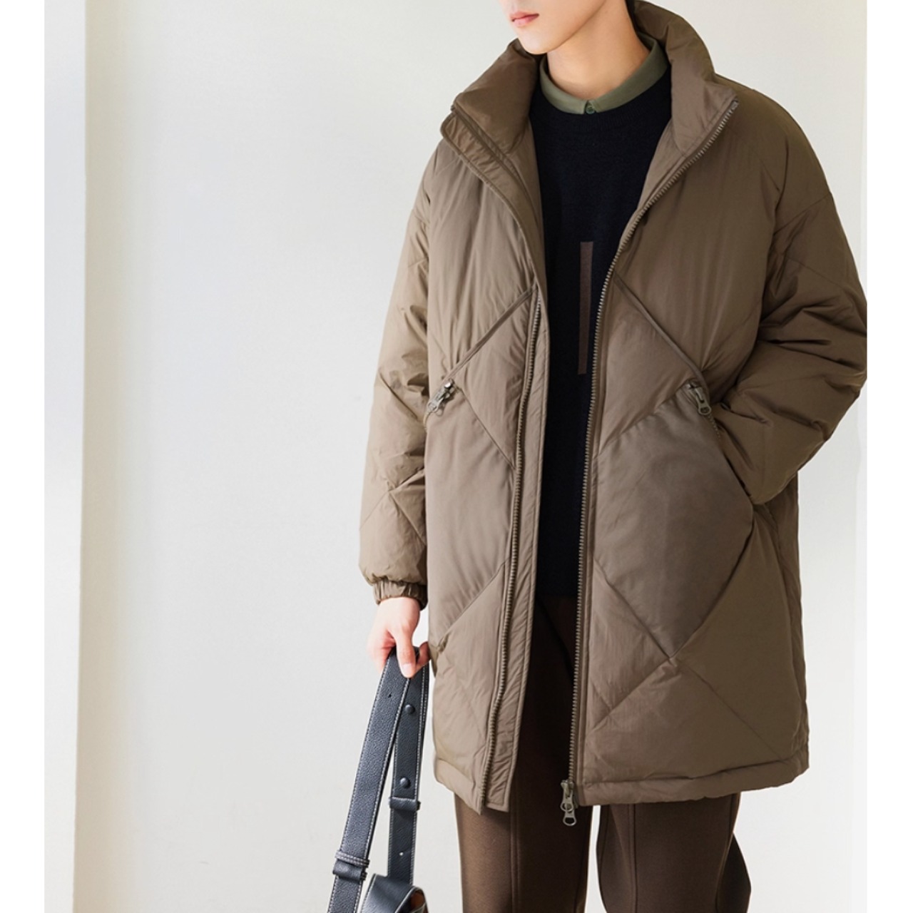 キルティング ジップアップ ヒップ丈コート af0340