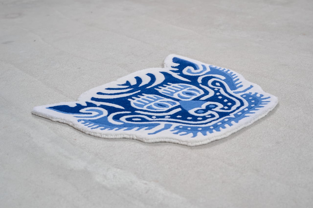 Tibetan Tiger Rug 《Only Face L・尾州ウール・Watanabe's 天然藍染