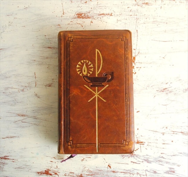 1930年代 フランス語 古い洋書 聖書 MISSEL 本革装丁 祈祷書 
