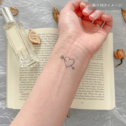 タトゥーシール 2枚組 水無しで貼れる fake tattoo バラ opt 4