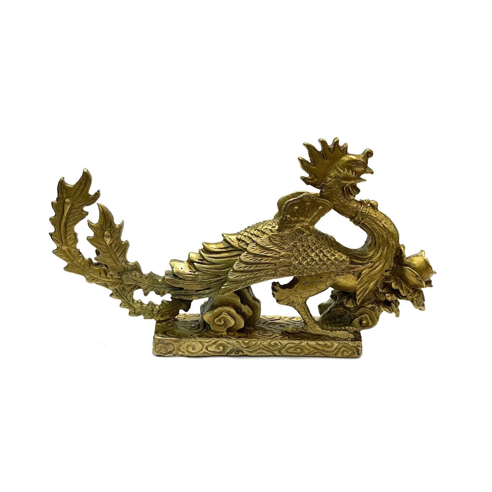 鳳凰 銅 金 ゴールド フェニックス 置物 守護神 縁起物 中国