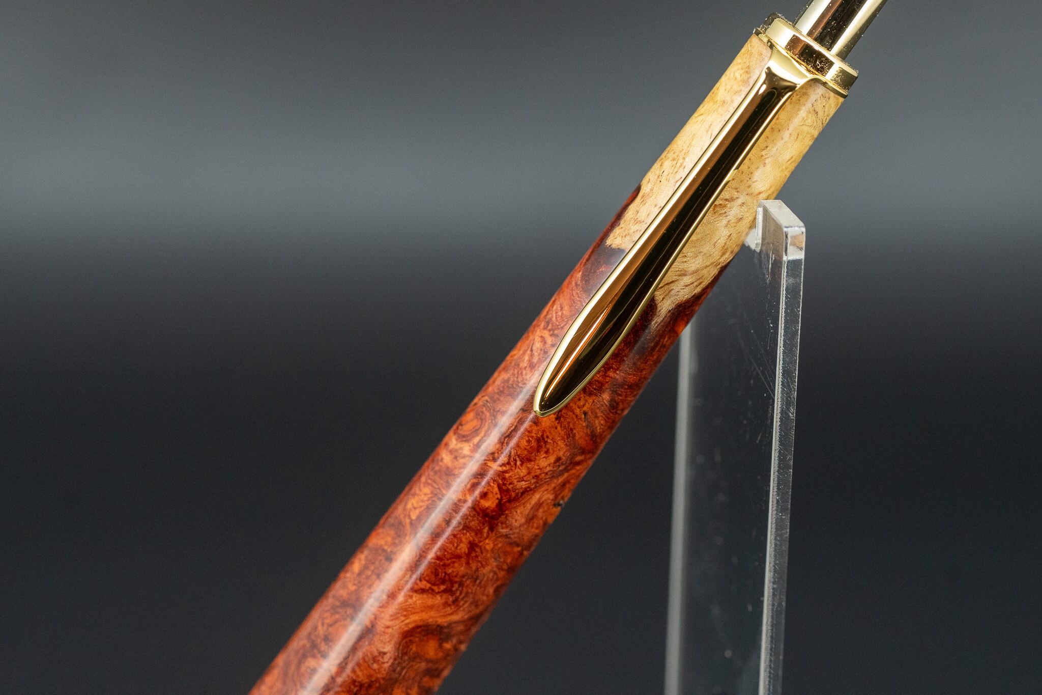 【朱色の銘木】 花梨瘤 紅白 極上 gold MP