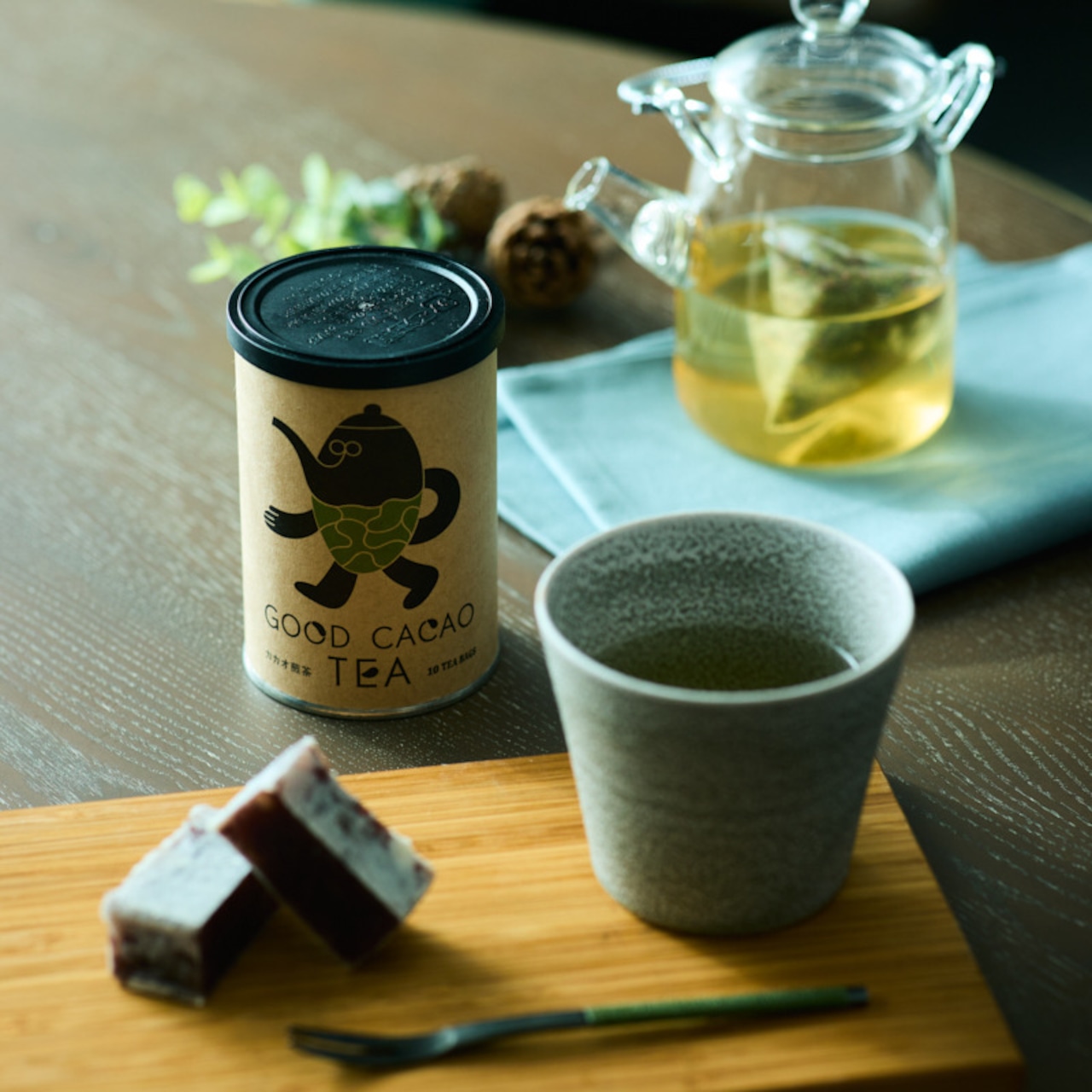 GOOD CACAO カカオ煎茶(缶)/カカオティー・画像5