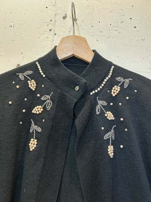 50's beads embroidery black bolero