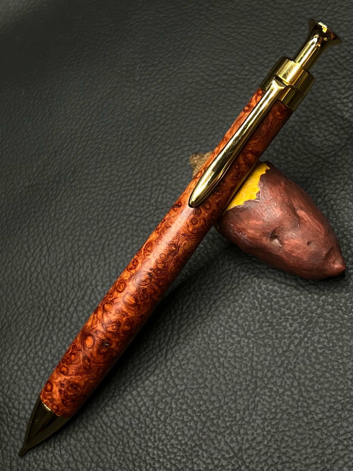 23 極上＋花梨瘤 ゴールド金具 0.5シャープペンシル orボールペン 