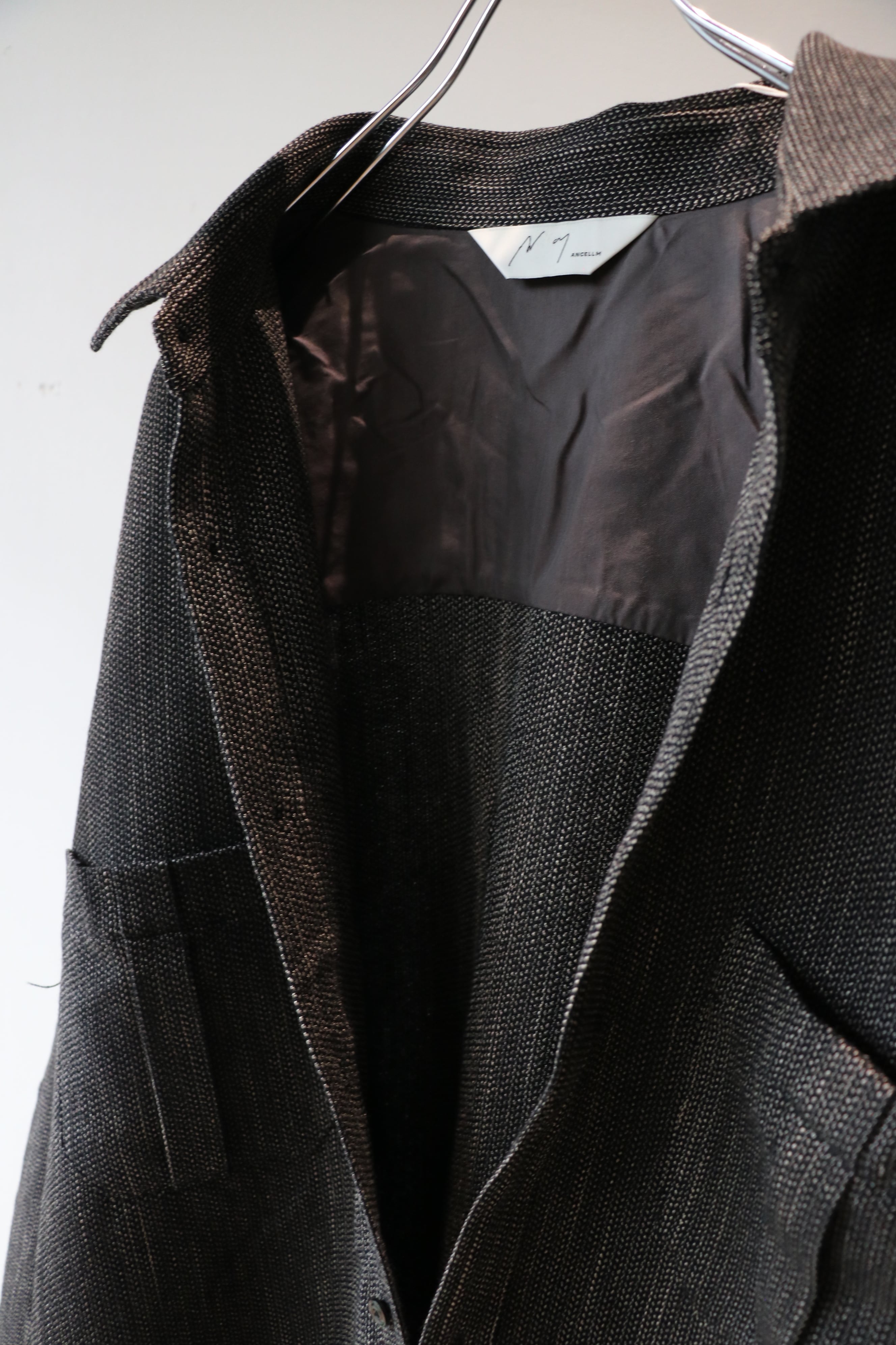 Ancellm -MELANGE WOOL OVER WORK SHIRT- / ANC-SH74-B / アンセルム