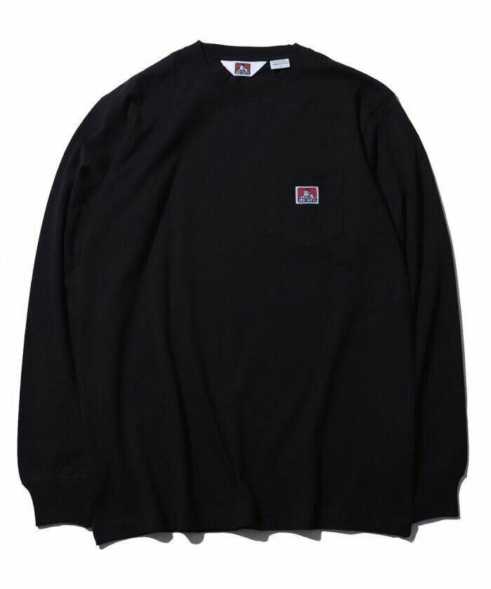 BEN DAVIS (ベンデイビス) ピスネーム ポケットロンT 長袖Tシャツ ブラック C-1780027
