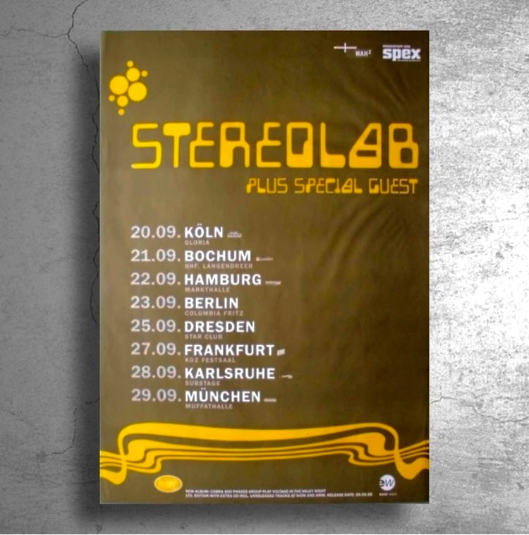 バンド『Stereolab ステレオラブ』1999年ドイツ公演告知ポスター