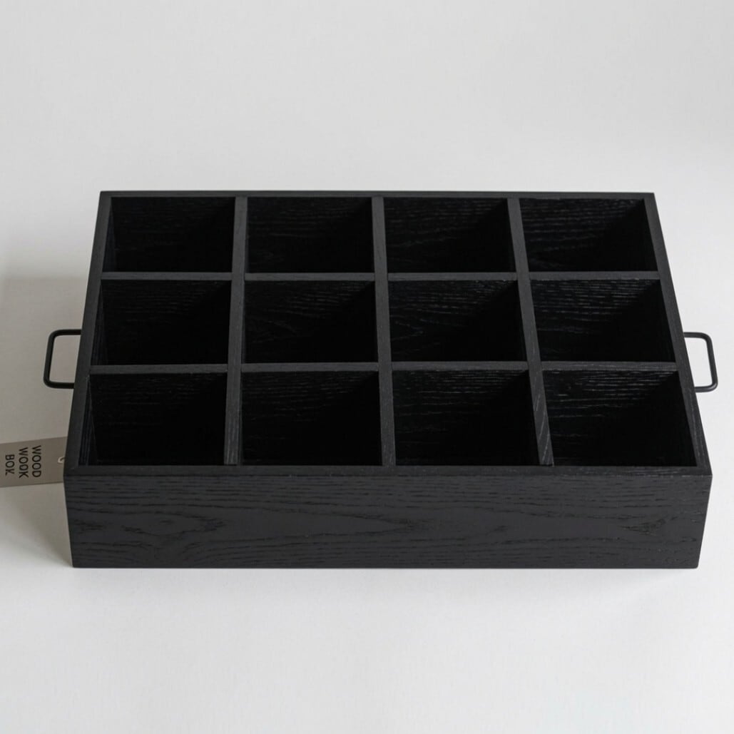 取っ手付木製収納ケース/スパイスラック/マグカップディスプレイ棚