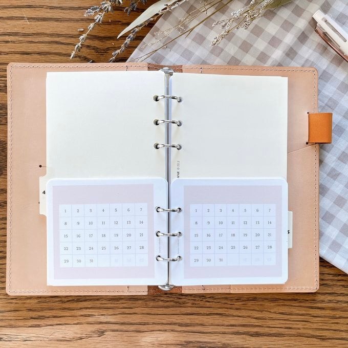 【はんぶんこリフィル/下半分用】バイブルサイズ/カレンダー型トラッカー