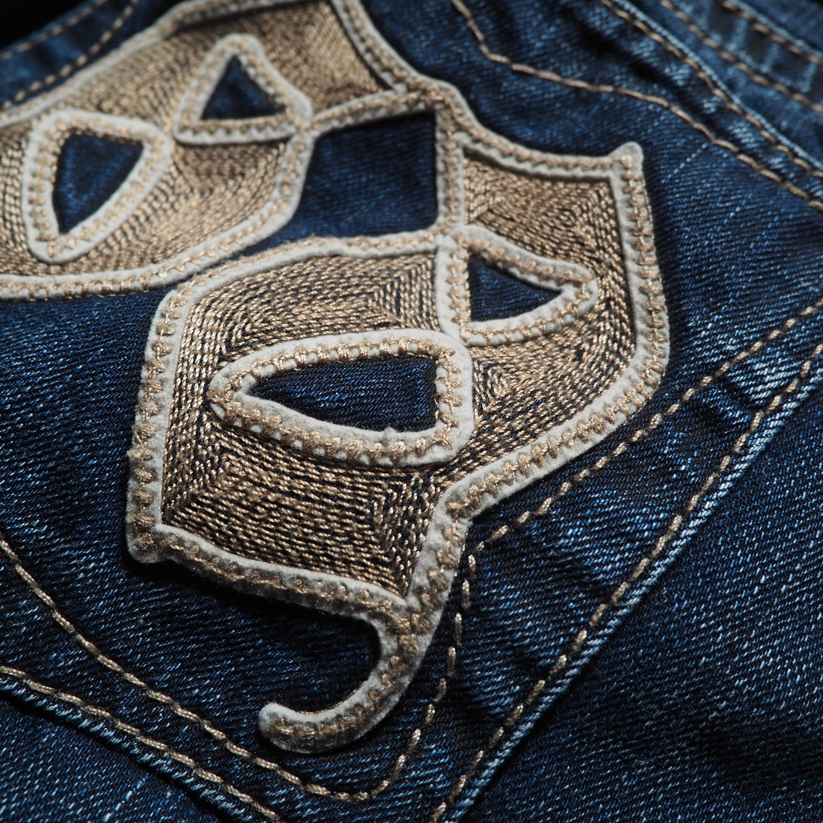 ” Express Jeans ” Street culture Big logo Embossed vintage Indigo Denim pants