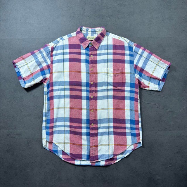ST.JOHN’S BAY 90s S/S Madras plaid shirt 古着