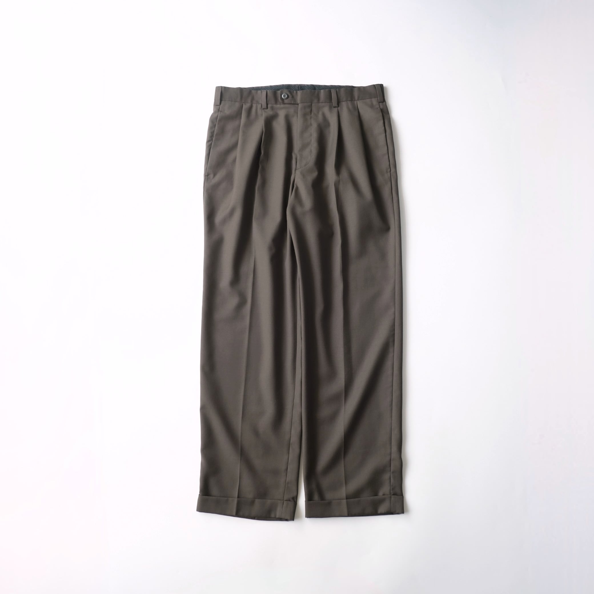 slates】00's Two tuck Slacks Navy 32×30 | RE:FOUND