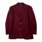 70s VAN JAC ヴァンヂャケット THE BLAZER MAN マリン 金ボタン 背抜き 段返3B テーラードジャケット 165-84-73/メンズ ビンテージ ボルドー