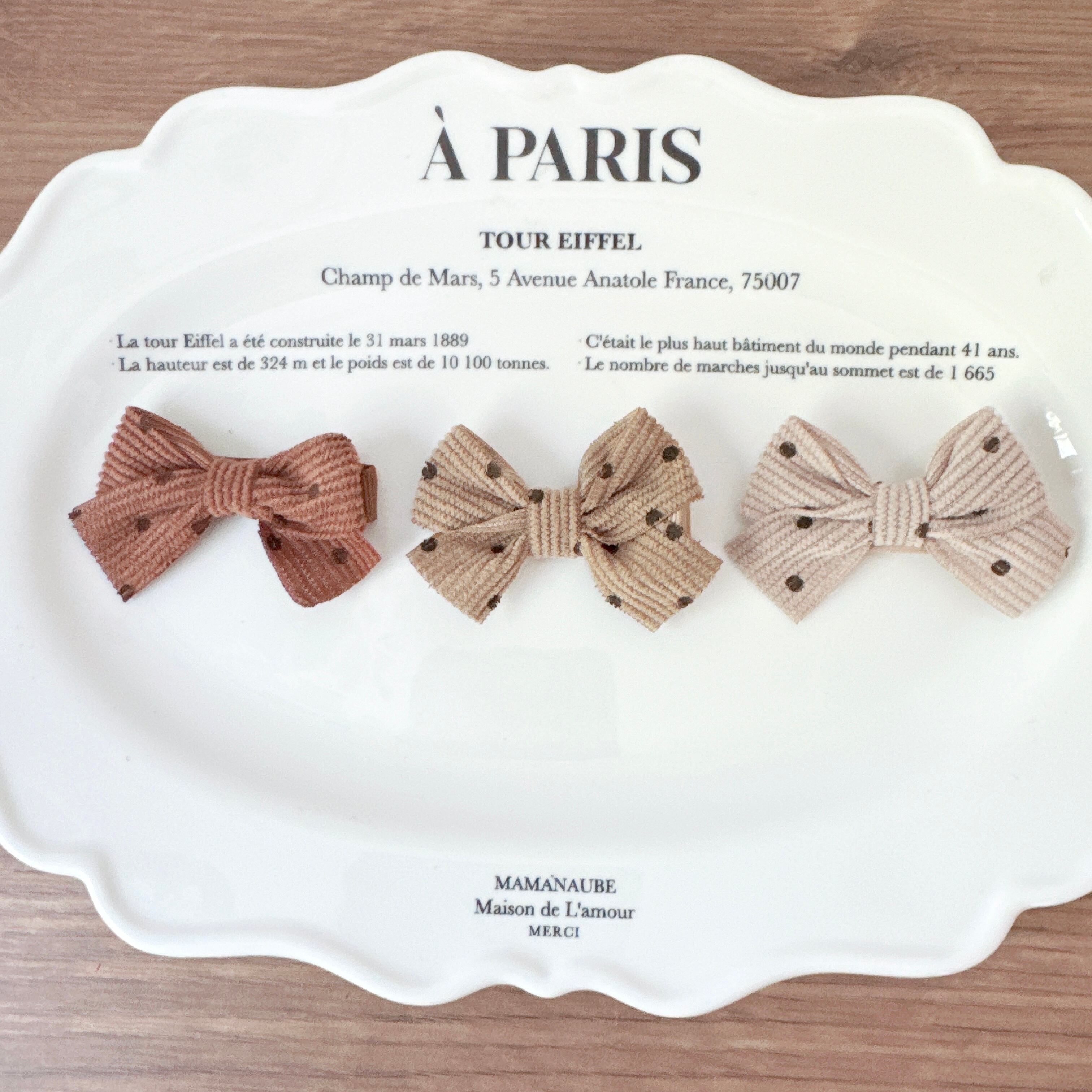 秋色ドットおリボンパッチン