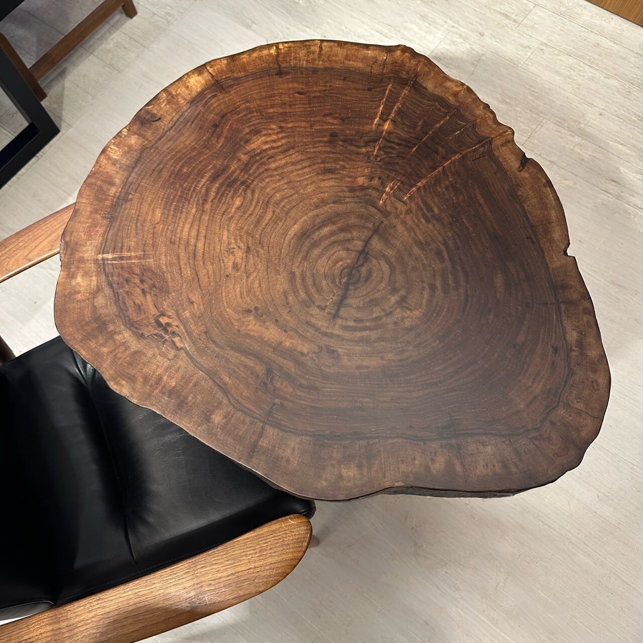 【輪切り】クラロウォールナット_730×620×58_浅草本店_テーブル天板/一枚板 262757 t001