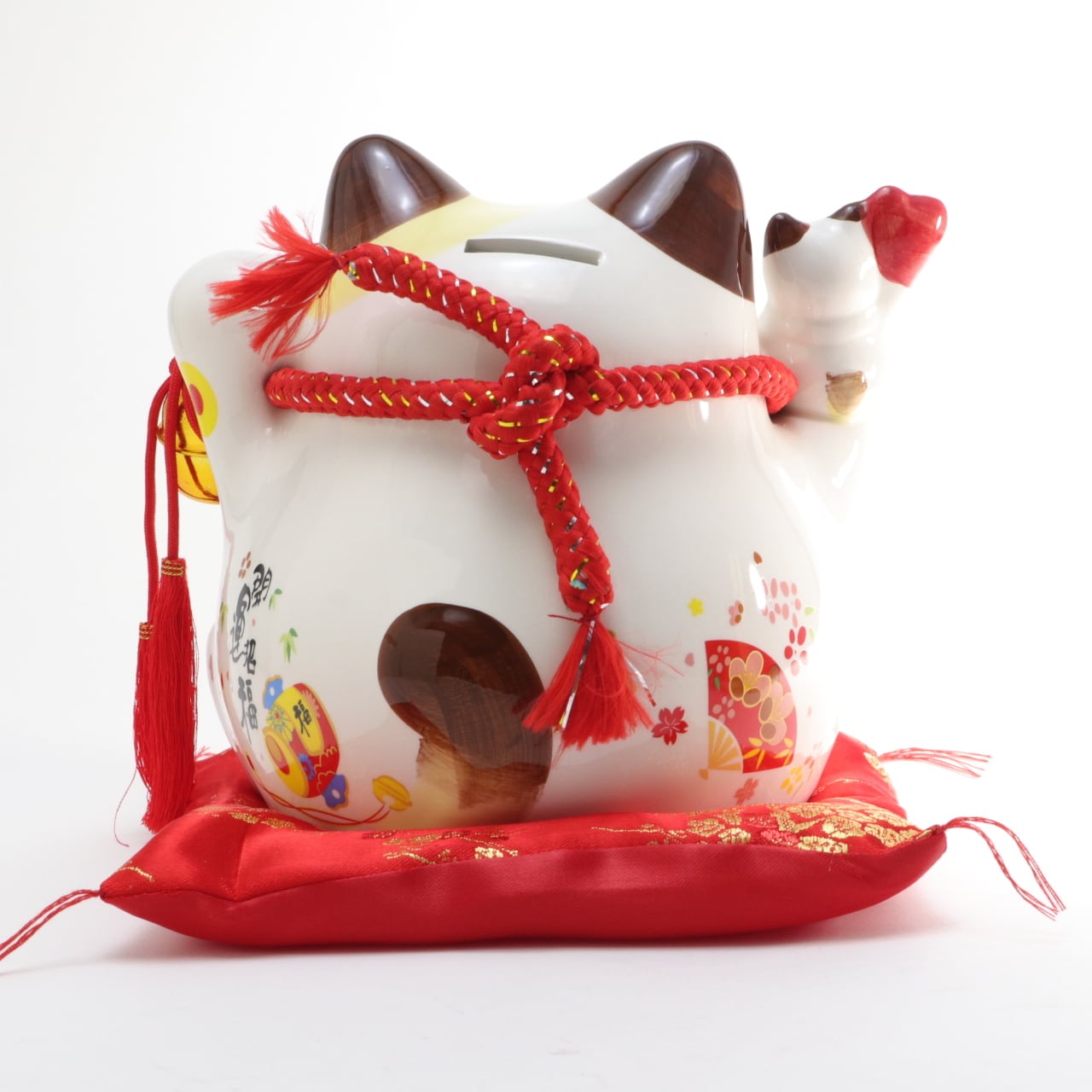 招き猫 貯金箱 置物 オブジェ ネコ 陶器 かわいい 大きい コインバンク 開運招福 縁起物 陶器製
