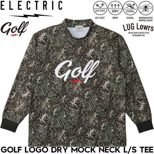 ELECTRIC GOLF エレクトリック ゴルフ GOLF LOGO DRY MOCK NECK L/S TEE - TREECAMO ドライ素材 長袖Tシャツ モックネック メンズ レディース ゴルフウェア EG26ST11 26SP 日本代理店正規品
