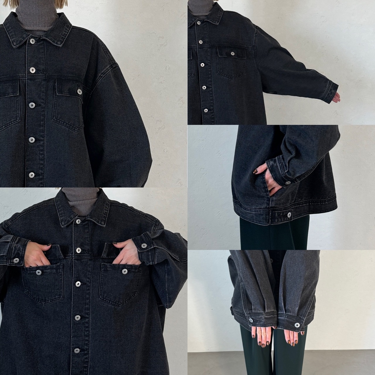 Over loose denim JK/black