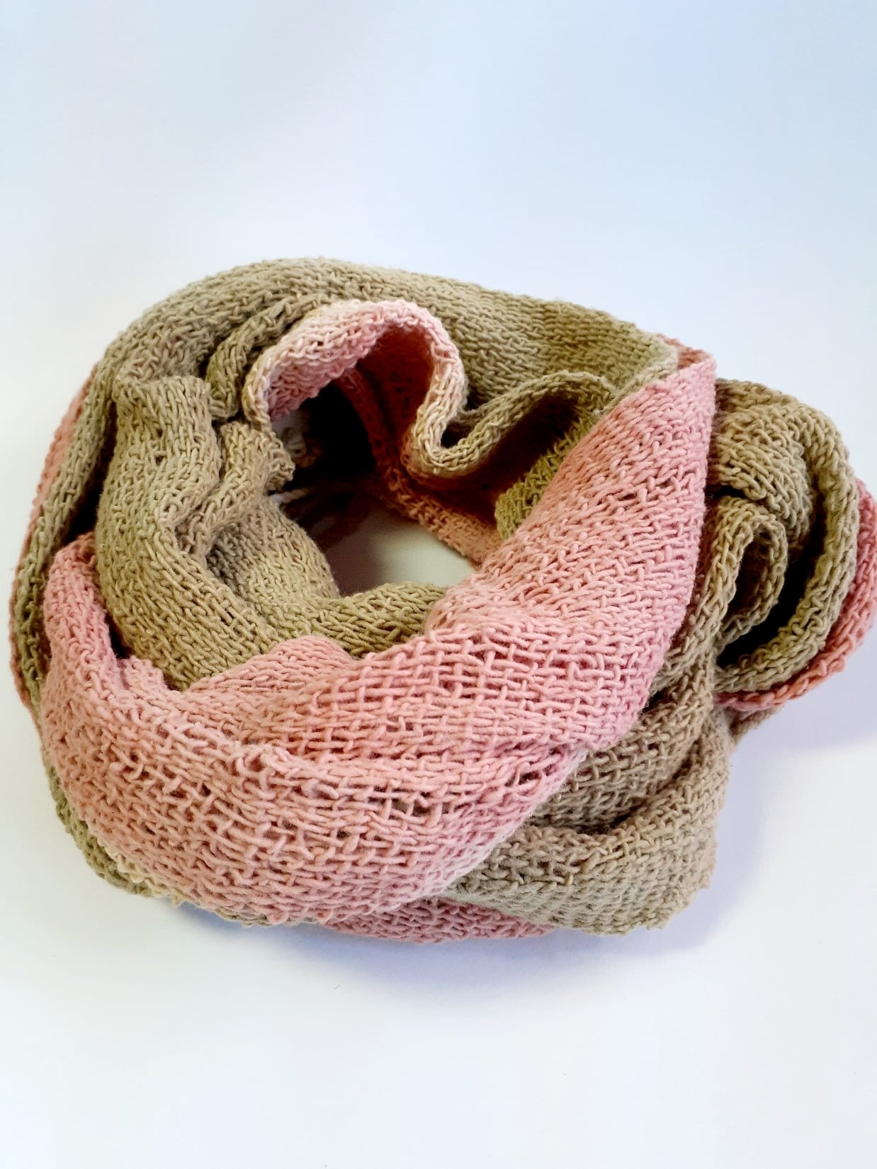 手染めざっくりコットンストール(ベンガラ染め)