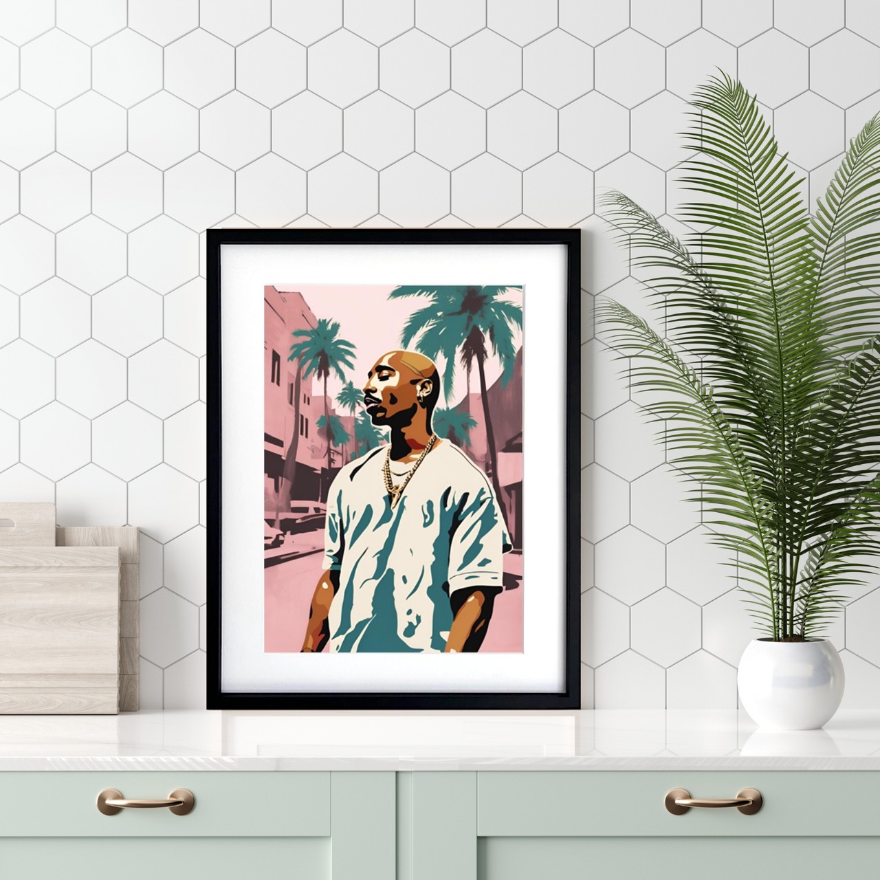 California Love ⅲ｜2Pacをモチーフにしたストリートアートポスター｜音楽好きの部屋に合うモダンデザイン｜A2ポスター