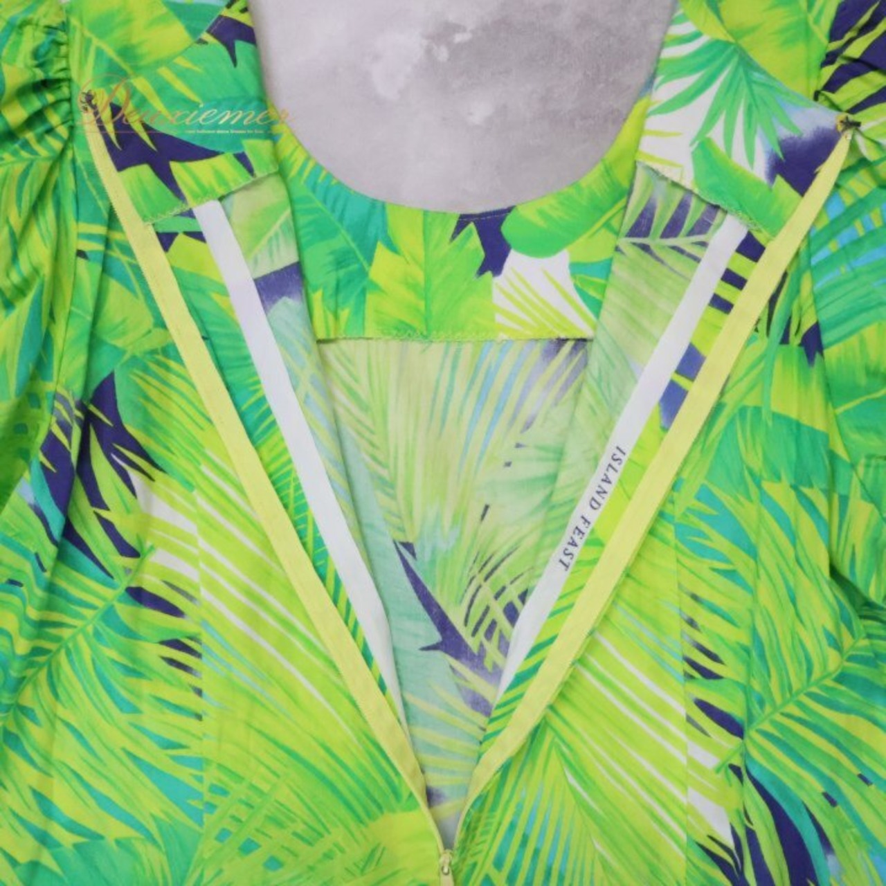 フラダンス 衣装 ワンピース ドレス グリーン系 ブルー系 パフスリーブ かわいい 華やか 鮮やか 明るい 爽やか 緑 黄緑 青 ダンス衣装 ハワイアンダンス レディース ハワイアン アロハ ハワイアンプリント フラ ダンス レッスン 練習 パウスカート風