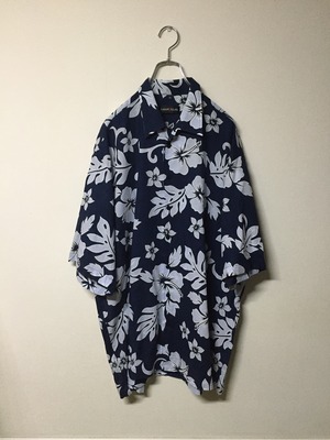 総柄 アロハシャツ 半袖 ボタニカル柄 ハイビスカス柄