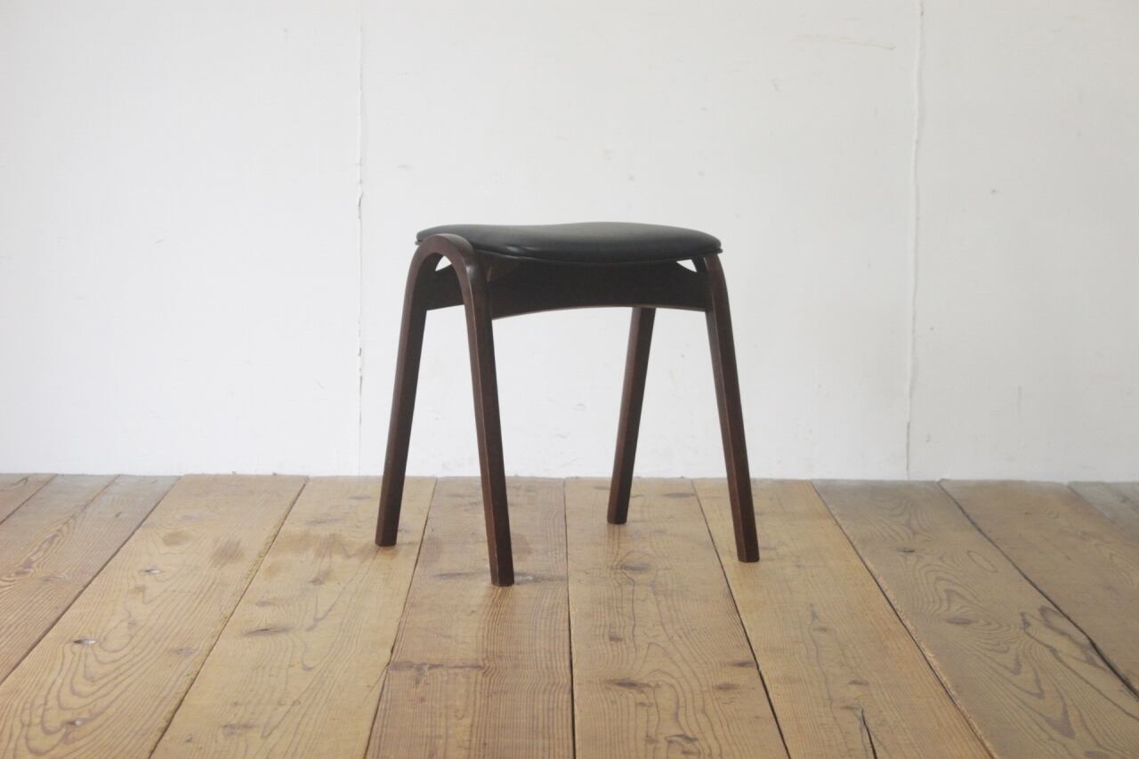 秋田木工 剣持勇 座面張り替え済み スツール No.202 レトロ 椅子 2