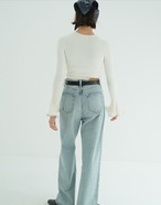 CLANE EMBELLISHED FRILL SLEEVE KNIT TOPS