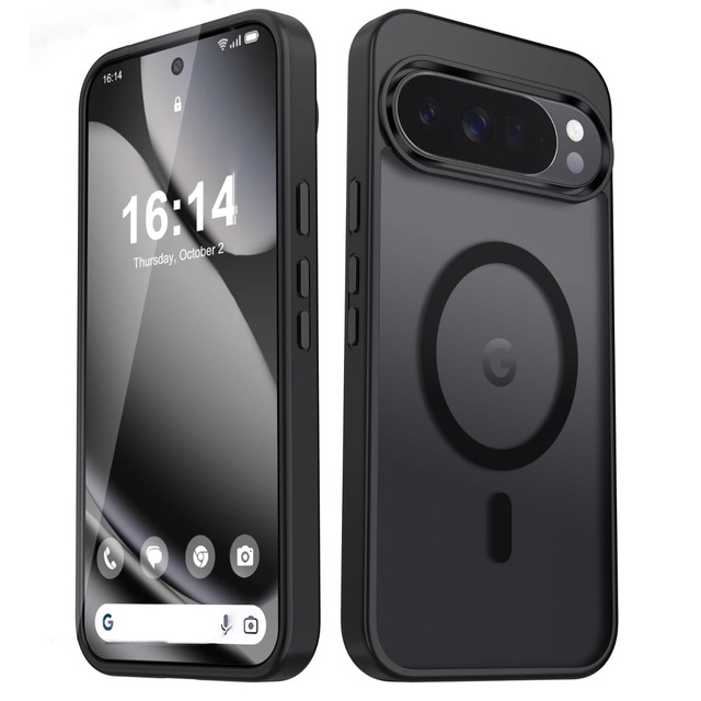 Guizzcg スマホケース MagSafe対応 に適合する Google Pixel 11/11 Pro 耐衝撃 半透明マット 全面保護 ブラック