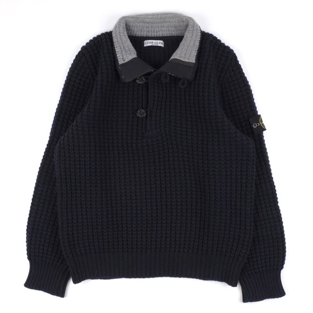 80s STONE ISLAND HENLEY NECK KNIT | PLAIRE