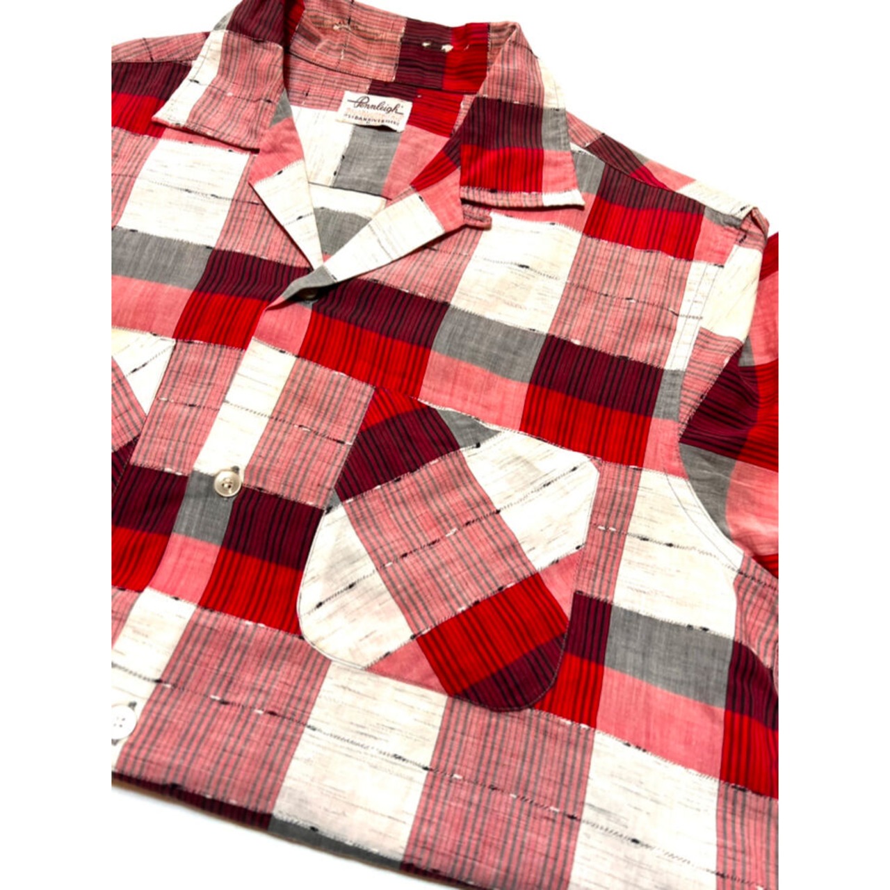60s PENNLEIGH S/S OPEN  COLLER SHIRT Size M