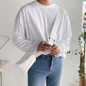 Round neck cotton long T-shirt   b-712