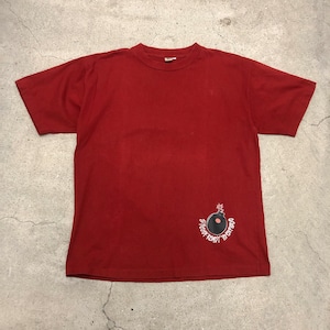90s OLD STUSSY/Bomb print Tee/USA製/白タグ/L/ボムプリントT/Tシャツ/READY TO EXPLODE/レッド/ステューシー/オールドステューシー